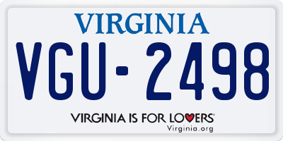VA license plate VGU2498