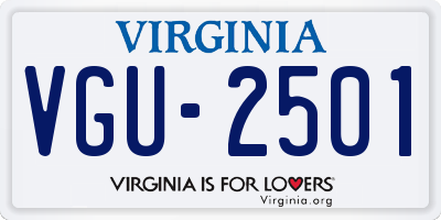 VA license plate VGU2501