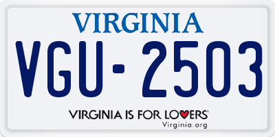 VA license plate VGU2503