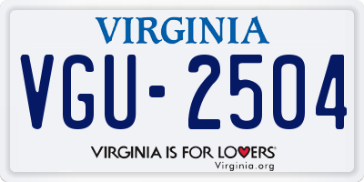 VA license plate VGU2504