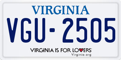 VA license plate VGU2505