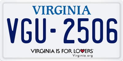 VA license plate VGU2506