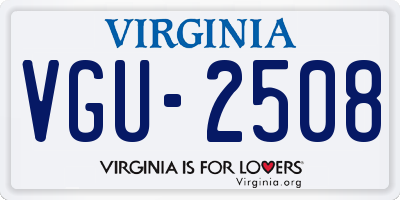 VA license plate VGU2508