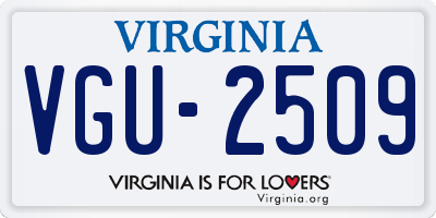 VA license plate VGU2509