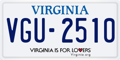 VA license plate VGU2510