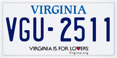 VA license plate VGU2511