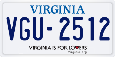 VA license plate VGU2512