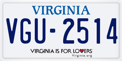 VA license plate VGU2514