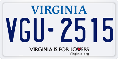 VA license plate VGU2515
