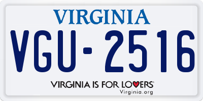 VA license plate VGU2516