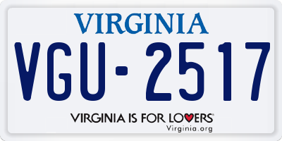 VA license plate VGU2517