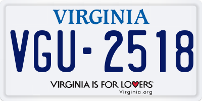 VA license plate VGU2518