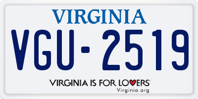 VA license plate VGU2519