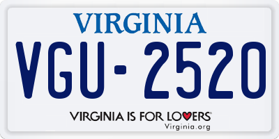 VA license plate VGU2520