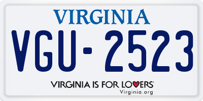VA license plate VGU2523