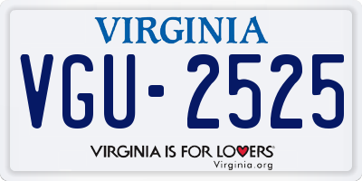 VA license plate VGU2525