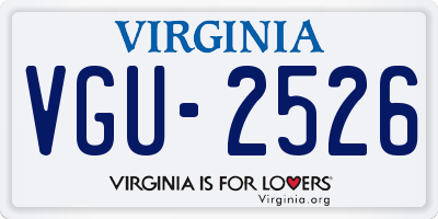VA license plate VGU2526