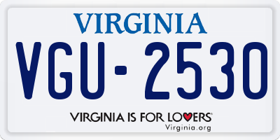 VA license plate VGU2530
