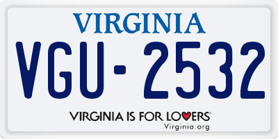 VA license plate VGU2532