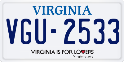 VA license plate VGU2533