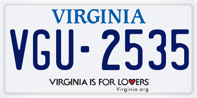 VA license plate VGU2535
