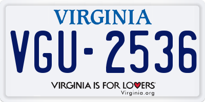 VA license plate VGU2536