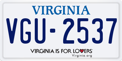 VA license plate VGU2537