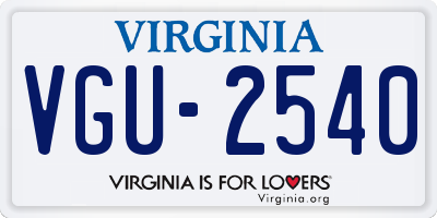 VA license plate VGU2540