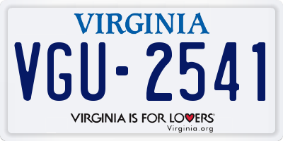 VA license plate VGU2541