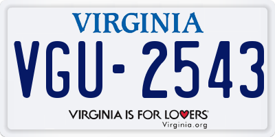 VA license plate VGU2543