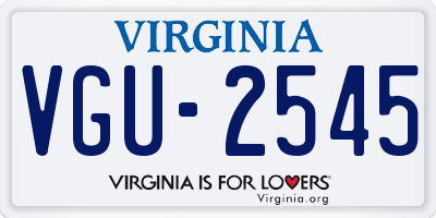 VA license plate VGU2545