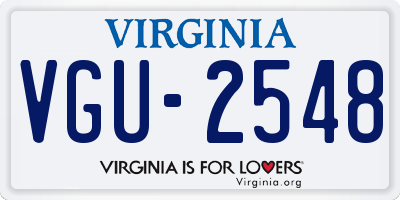 VA license plate VGU2548