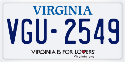 VA license plate VGU2549