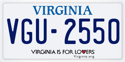 VA license plate VGU2550