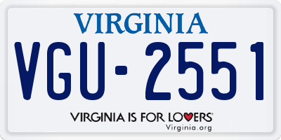 VA license plate VGU2551