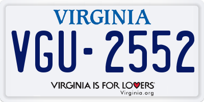 VA license plate VGU2552