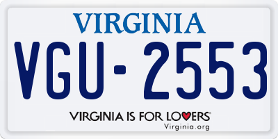 VA license plate VGU2553