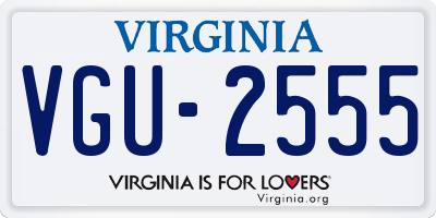 VA license plate VGU2555