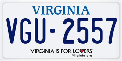 VA license plate VGU2557