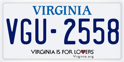 VA license plate VGU2558