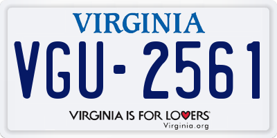 VA license plate VGU2561