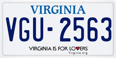 VA license plate VGU2563