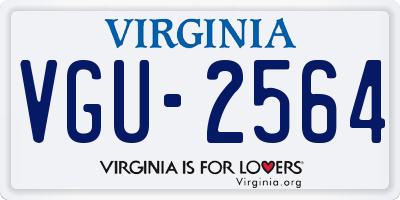 VA license plate VGU2564