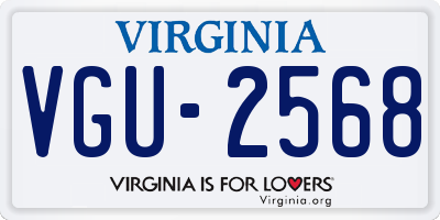 VA license plate VGU2568