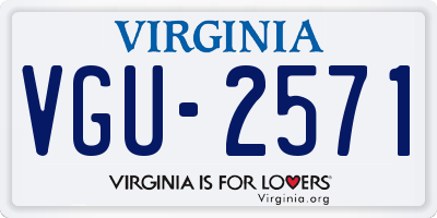 VA license plate VGU2571