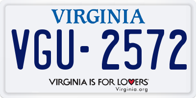 VA license plate VGU2572