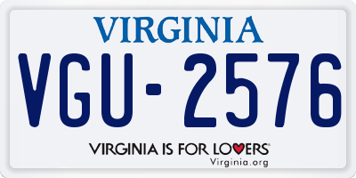 VA license plate VGU2576