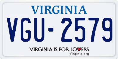 VA license plate VGU2579