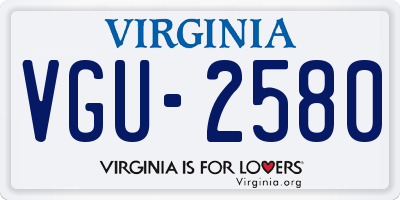 VA license plate VGU2580