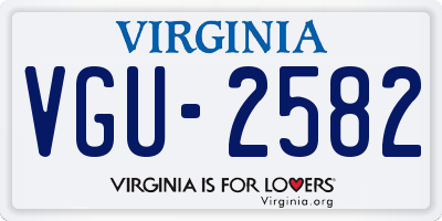 VA license plate VGU2582